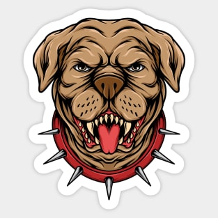 Mean Pitbull Head Sticker